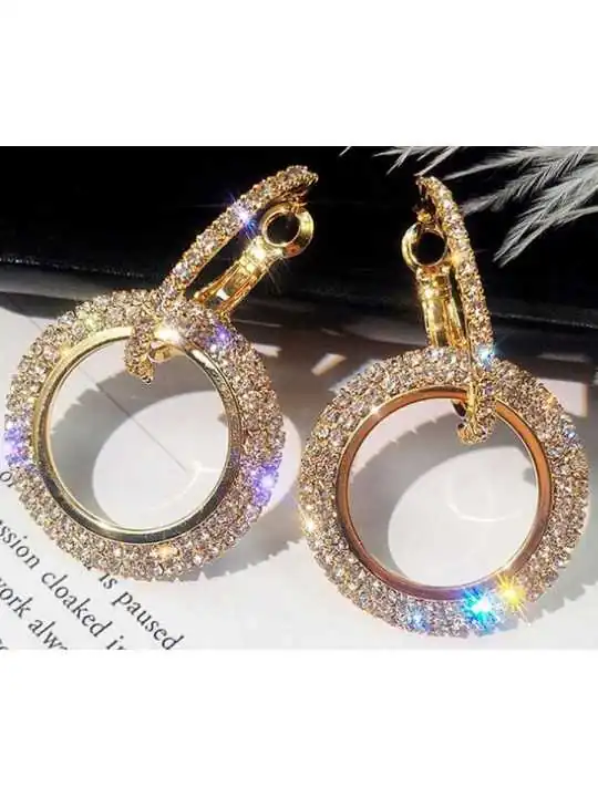 Pendientes doble disco de circonitas