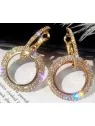 Pendientes doble disco de circonitas