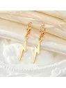 Pendientes argolla con colgante de rayo dorado 