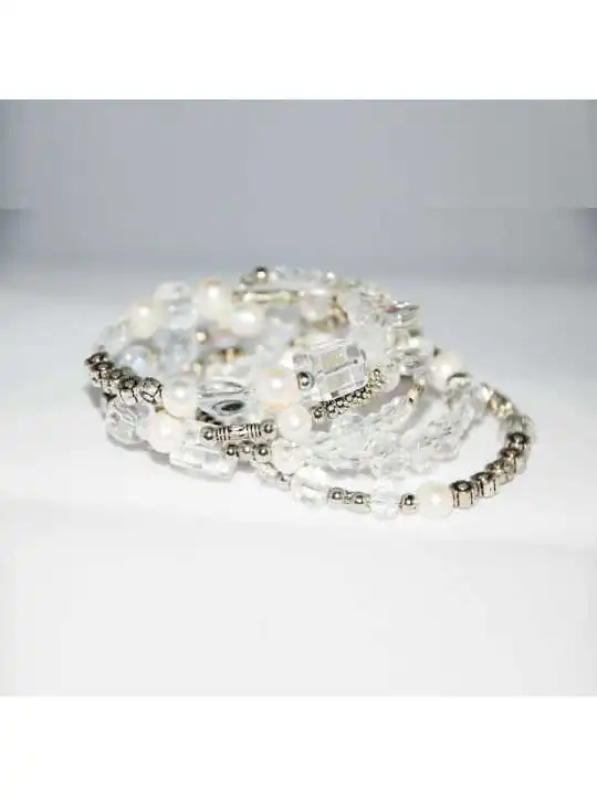 Brazalete de cristal transparente 