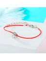 pulsera con cordon rojo y circonita 