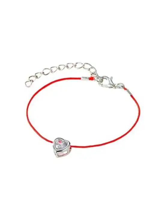 pulsera cordon rojo y circonita
