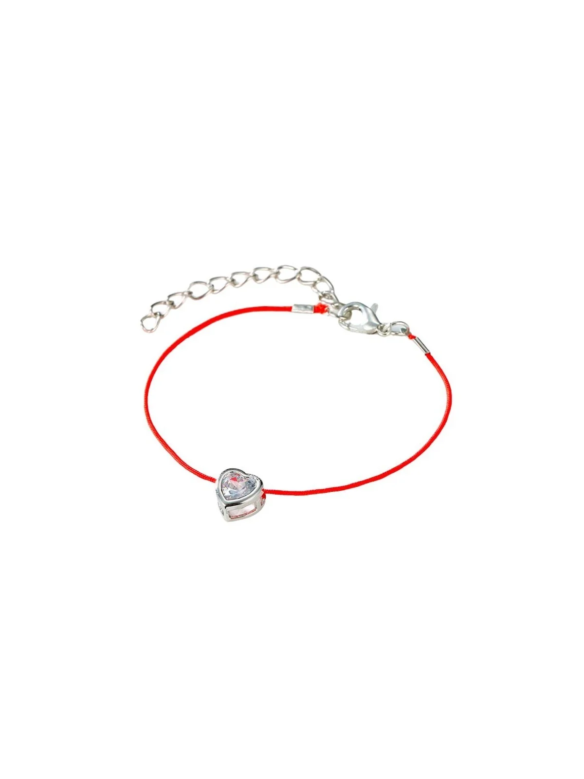 pulsera cordon rojo y circonita