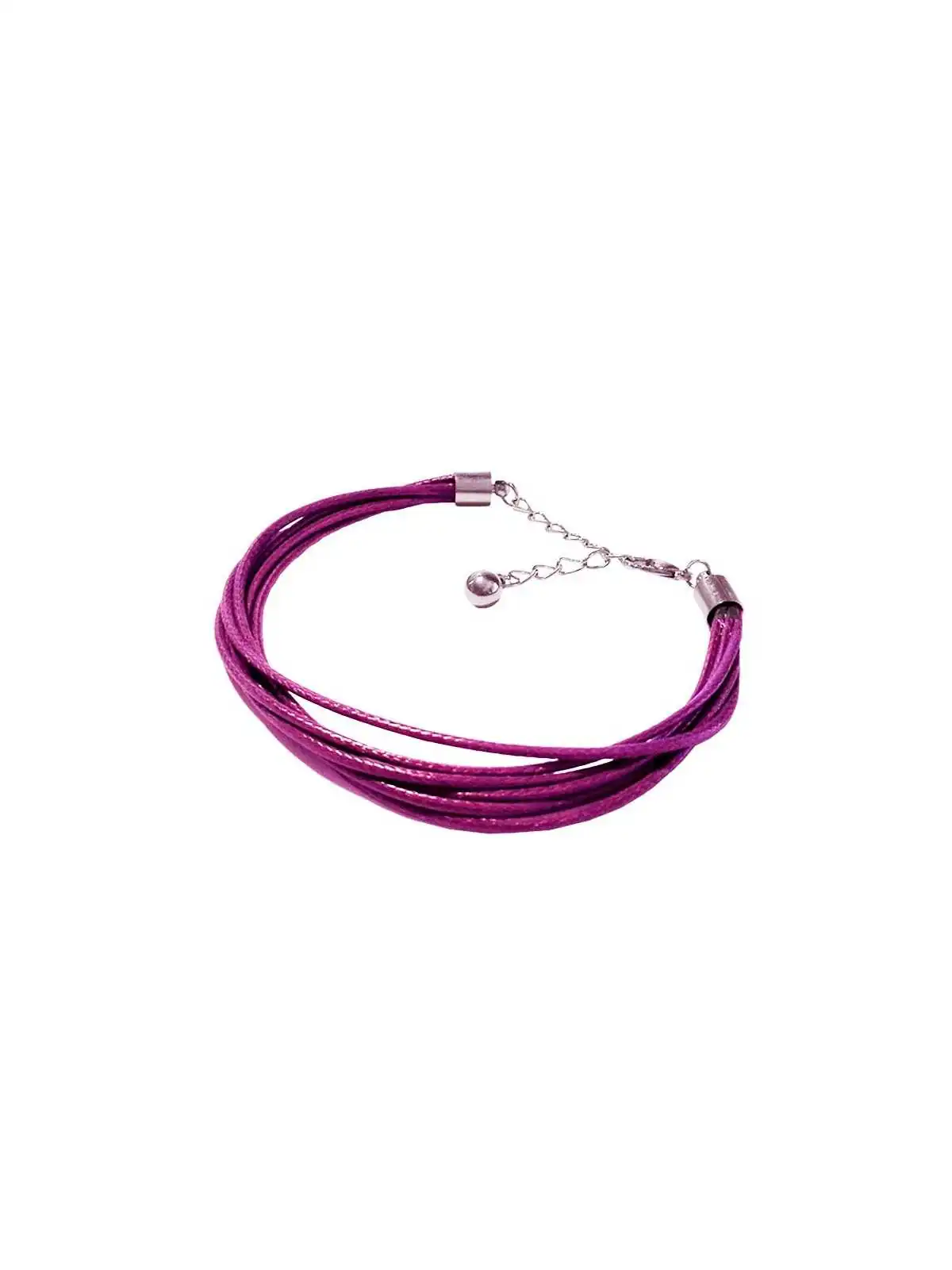 pulsera multitira de cuero violeta 