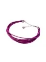 pulsera multitira de cuero violeta 