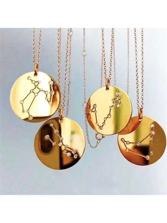 colgantes dorados con tu constelación del zodiaco