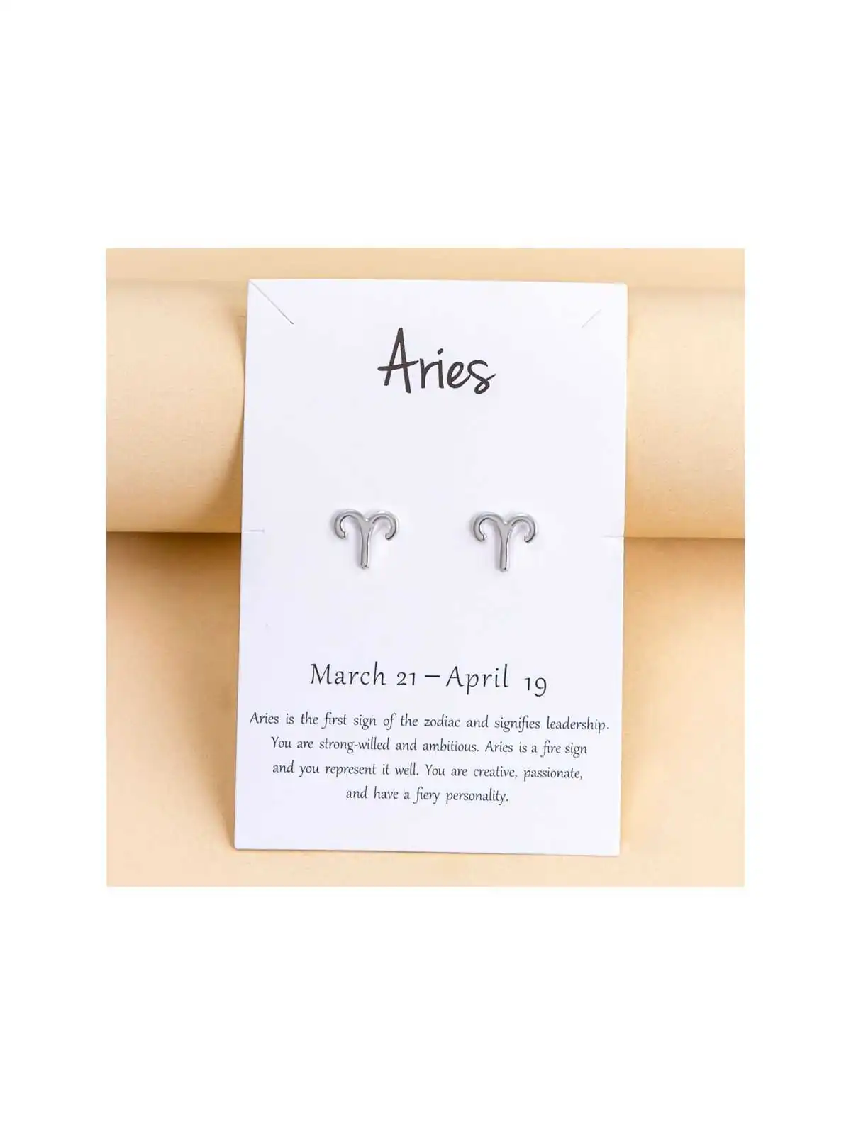 pendientes plateados aries