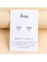 pendientes plateados aries