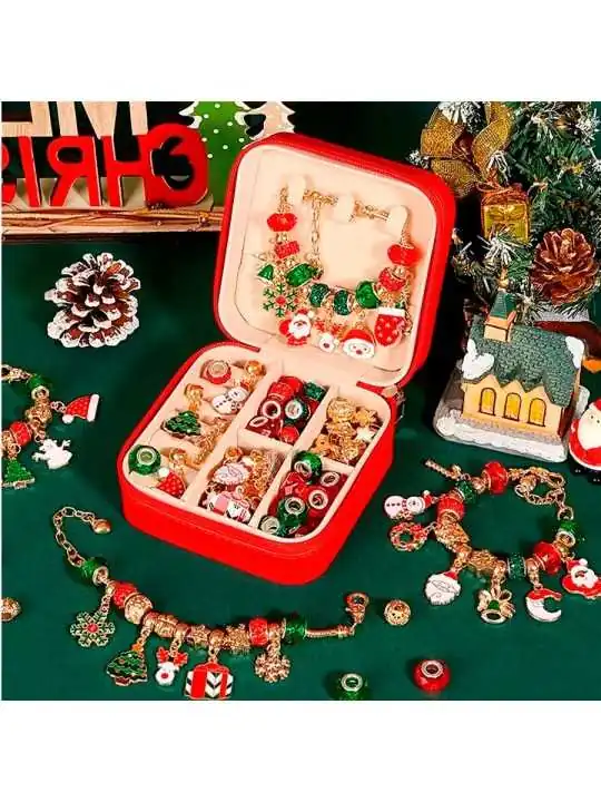 kit caja roja fabricacion de bisuteria de la navidad