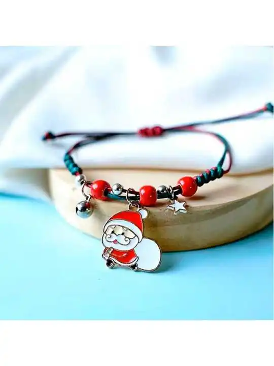 pulsera de cuero de la navidad con papa noel