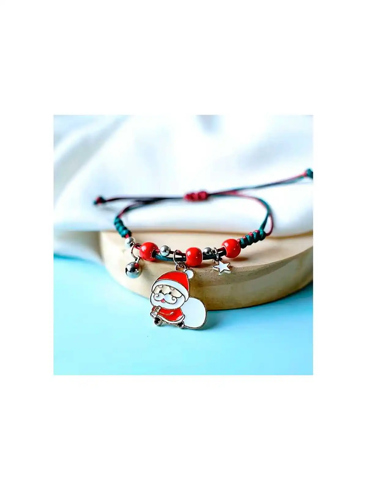 pulsera de cuero de la navidad con papa noel