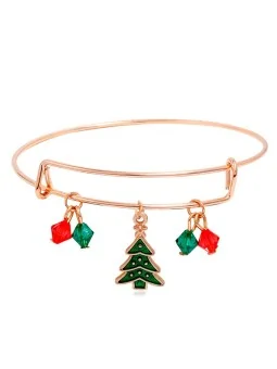 pulsera imperdible de la navidad con abeto