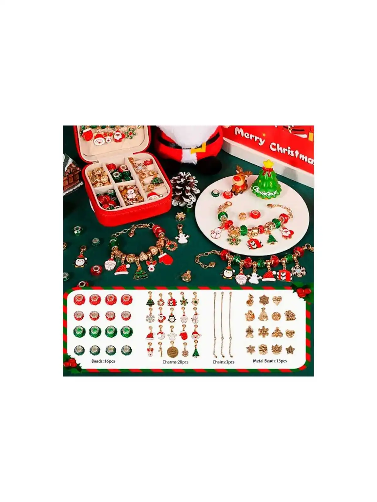 que puedes hacer con el kit de bisuteria de la navidad