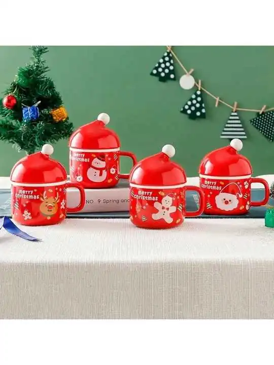 tazas de la navidad con gorro