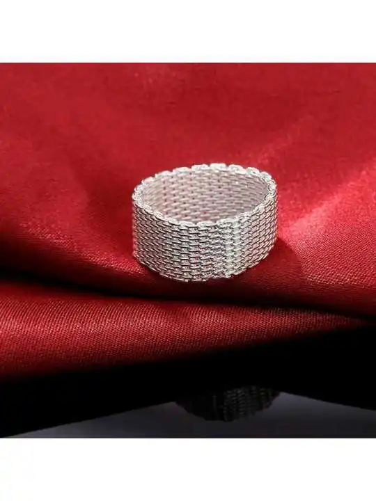 estilo minimalista anillo de rejilla 