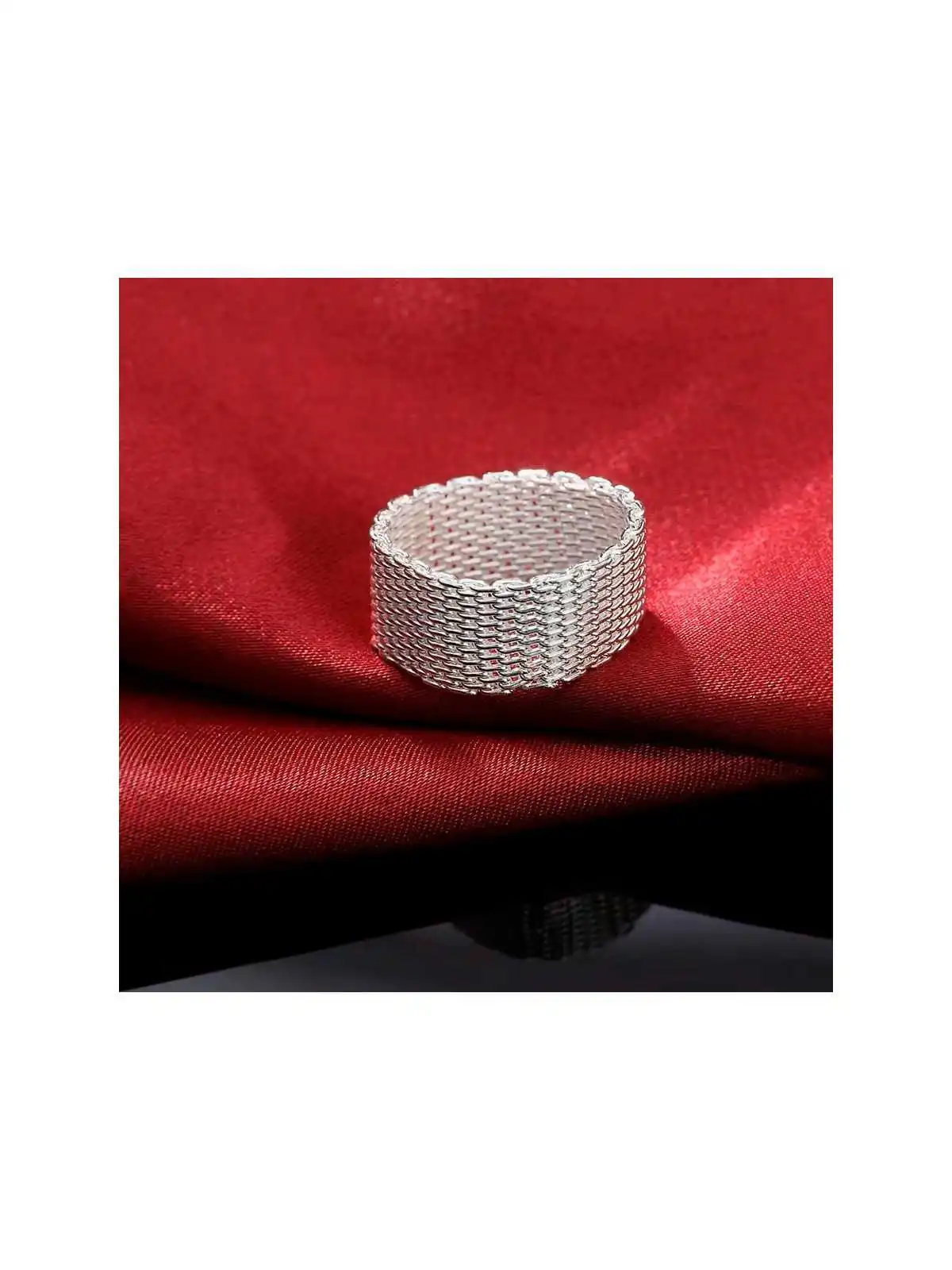 estilo minimalista anillo de rejilla 