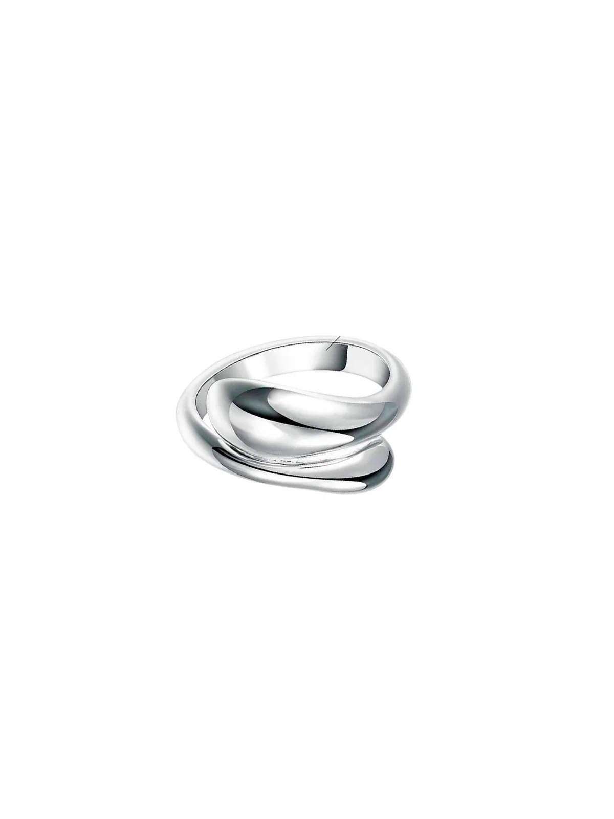 anillo gota de agua plateado