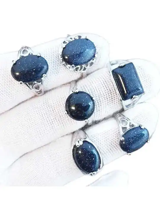 anillos de jadeita azul