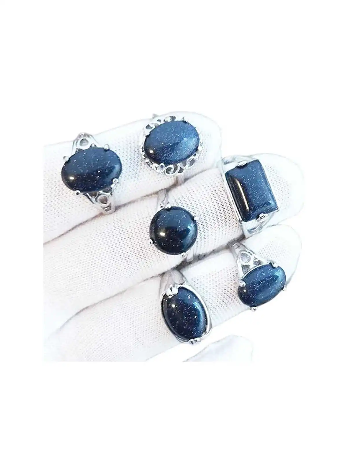 anillos de jadeita azul