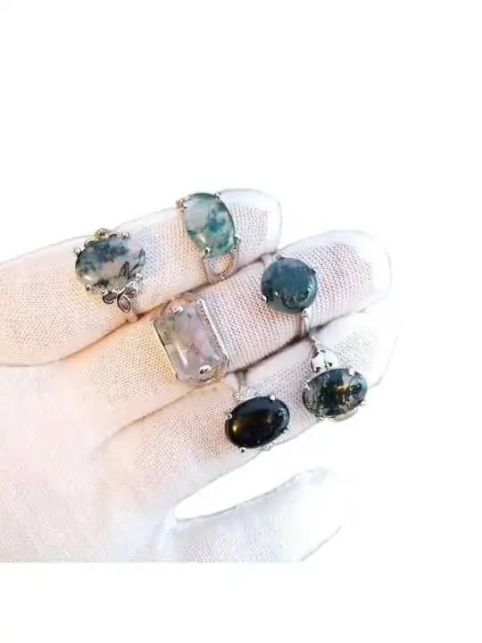 anillos de piedras semipreciosas jade verde