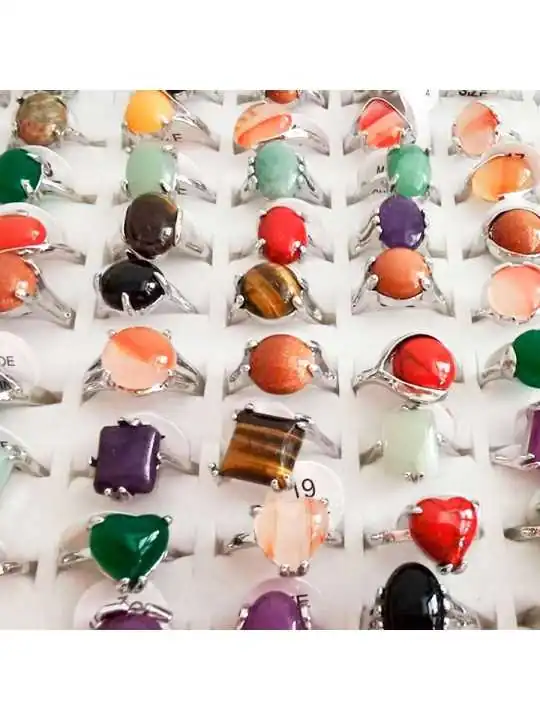 preciosos anillos de piedras semipreciosas