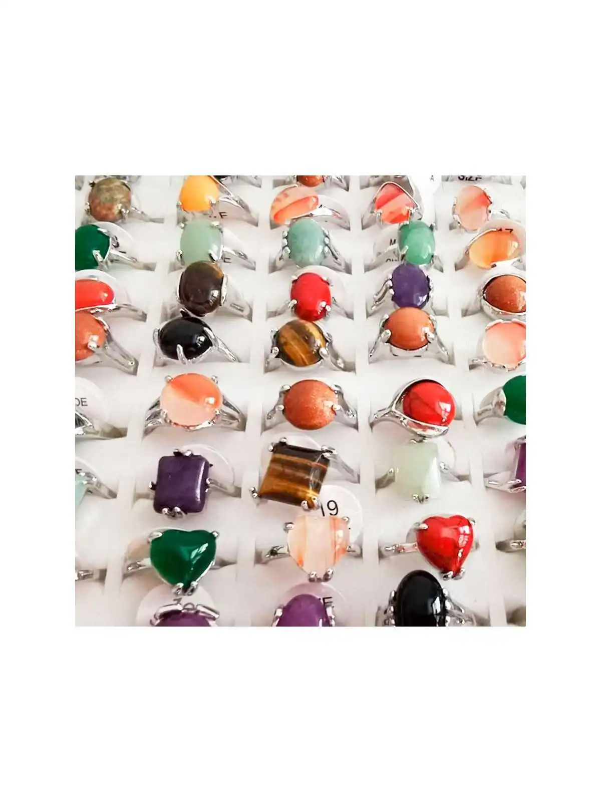 preciosos anillos de piedras semipreciosas