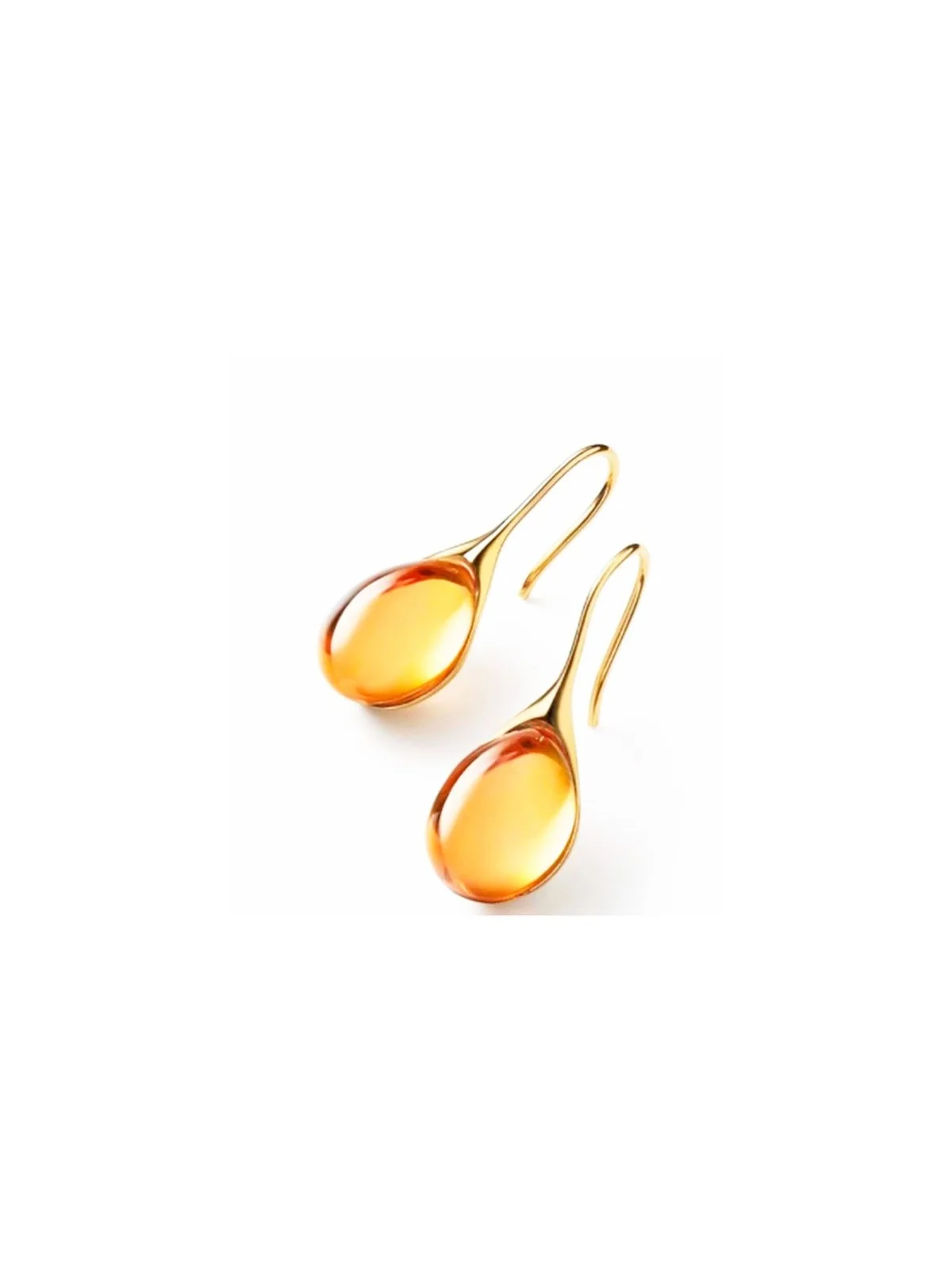 pendintes gotas de cristal ambar