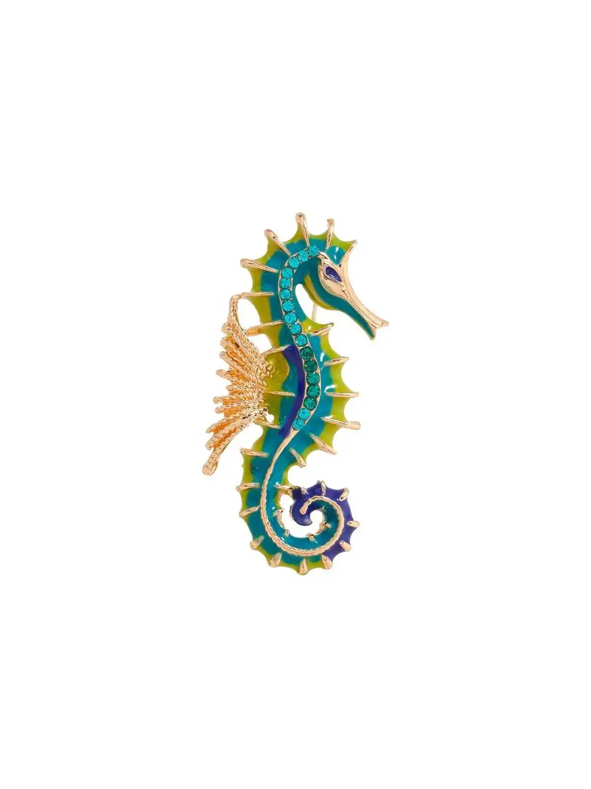 Broche esmalte caballito mar