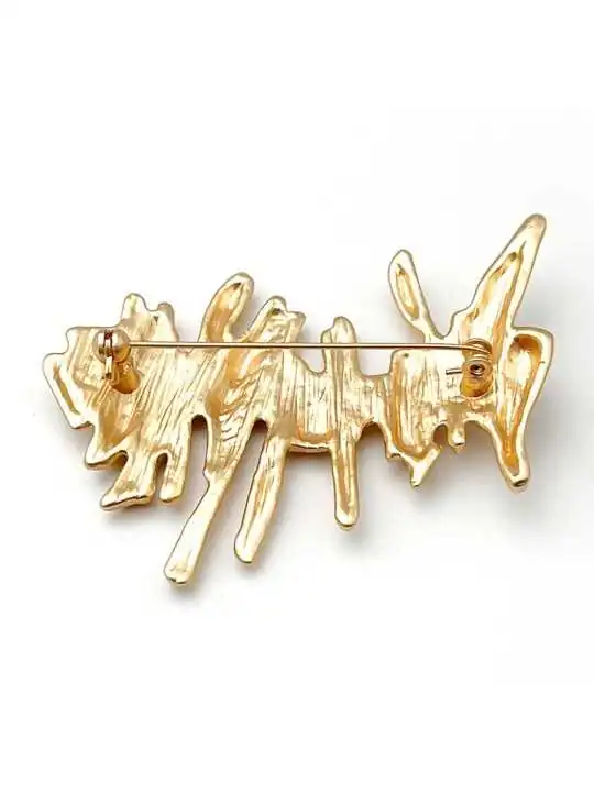 Broche tiras doradas trasero