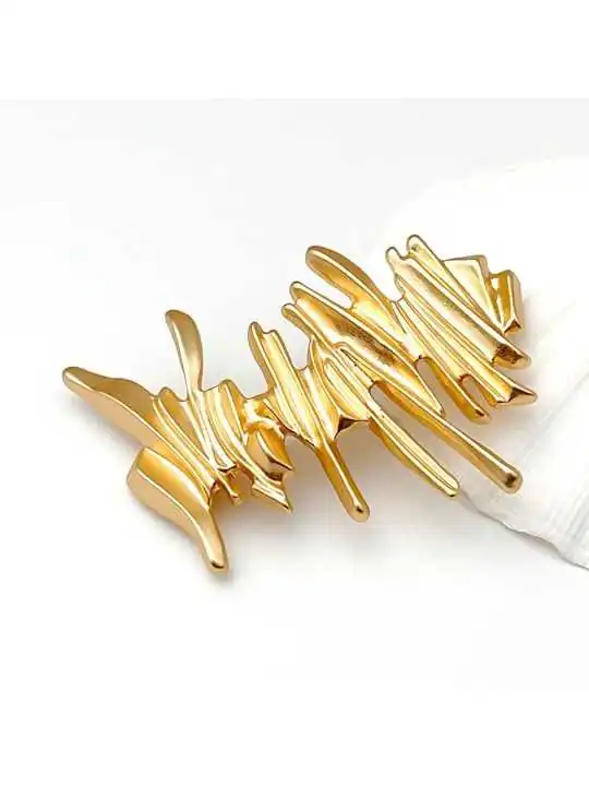 Broche tiras doradas