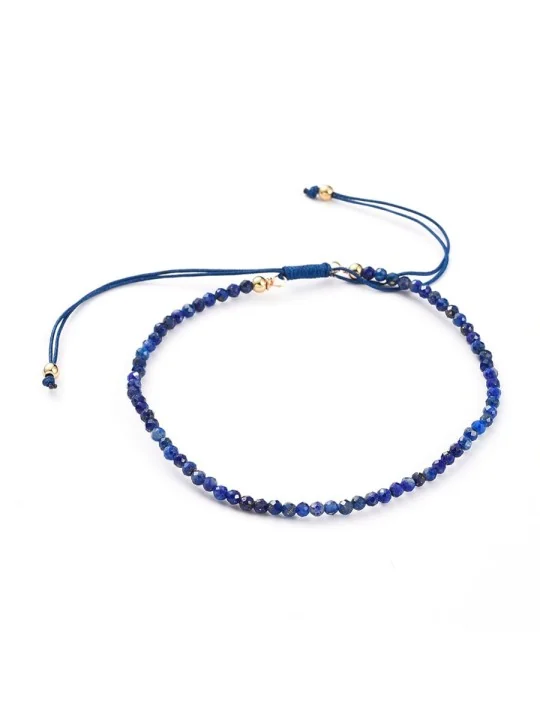 Pulsera anudada minimalista de cuentas semipreciosas