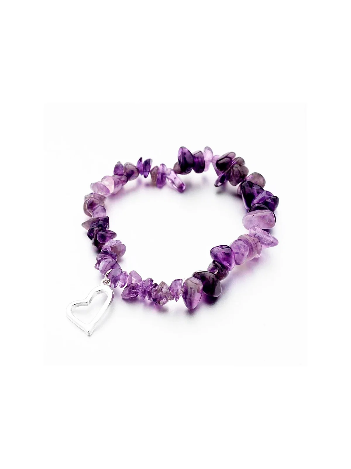 Brazalete Chips Semipreciosas con Corazón