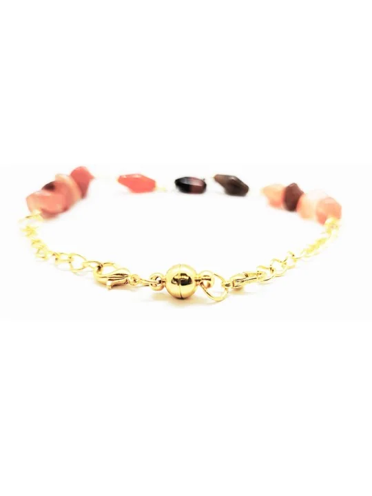 Brazalete de Cornalinas con Corazón Rojo