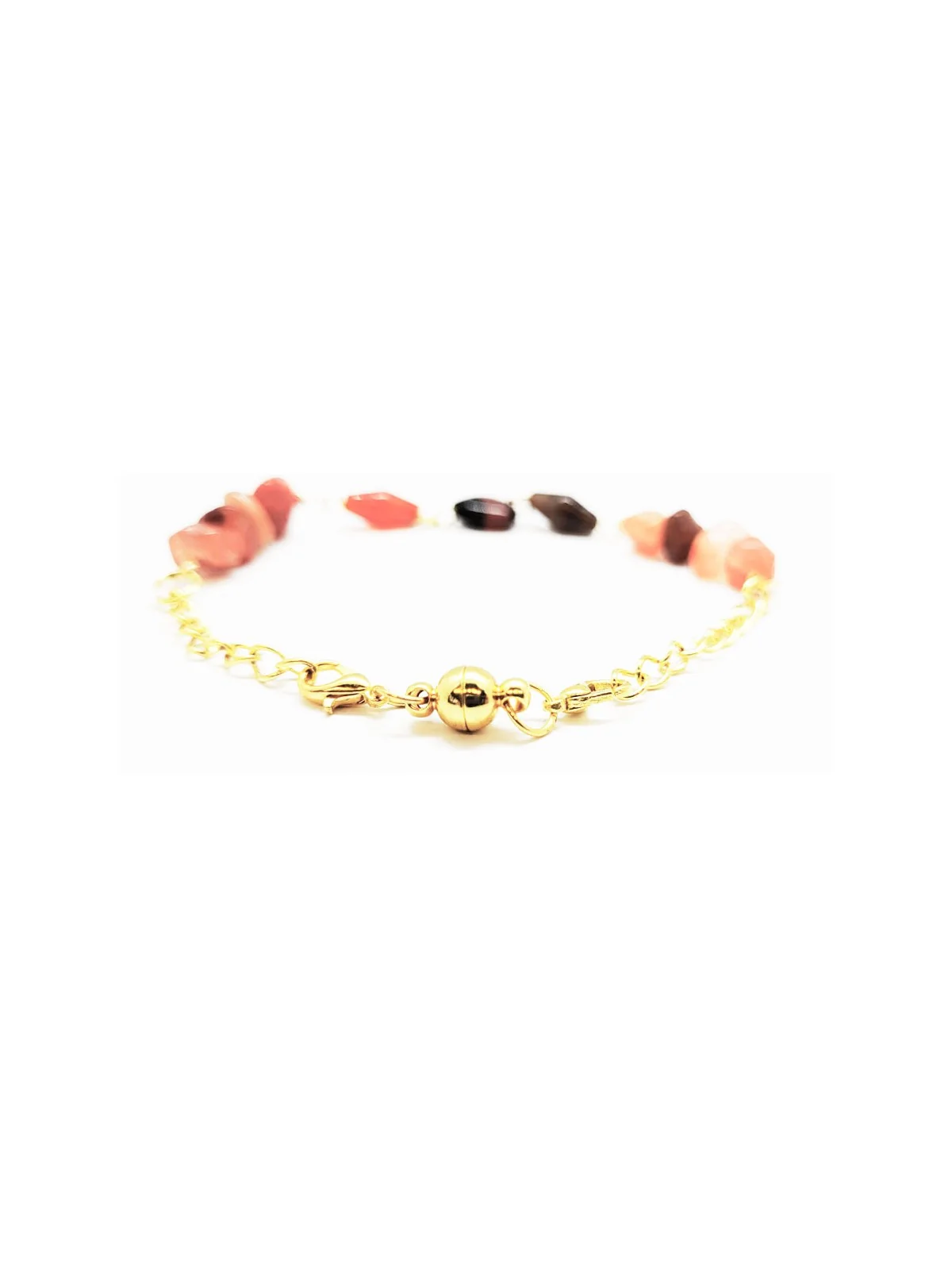 Brazalete de Cornalinas con Corazón Rojo
