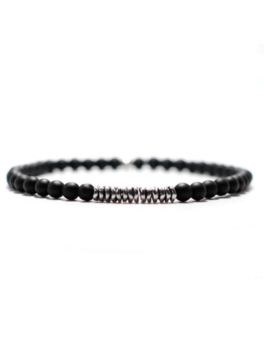 Brazalete minimalista Obsidiana Negra