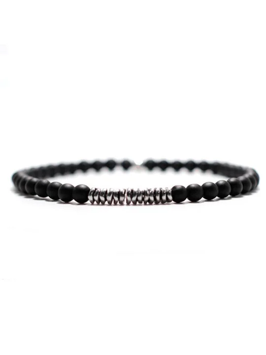 Brazalete minimalista Obsidiana Negra