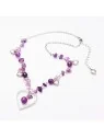 Collar Fantasía de Piedras Amatistas y Corazones