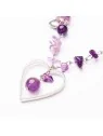 Collar Fantasía de Piedras Amatistas y Corazones