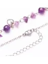 Collar Fantasía de Piedras Amatistas y Corazones