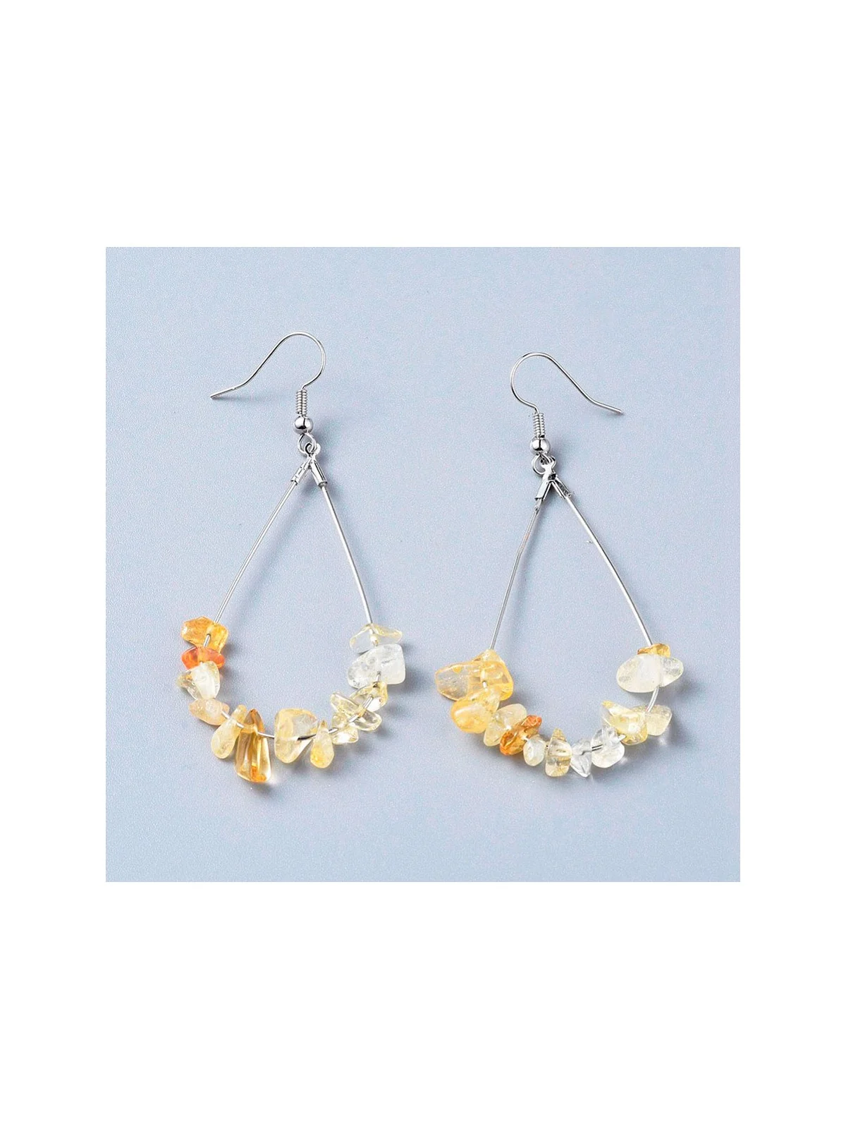 Pendientes XL Argolla con Piedras Semipreciosas