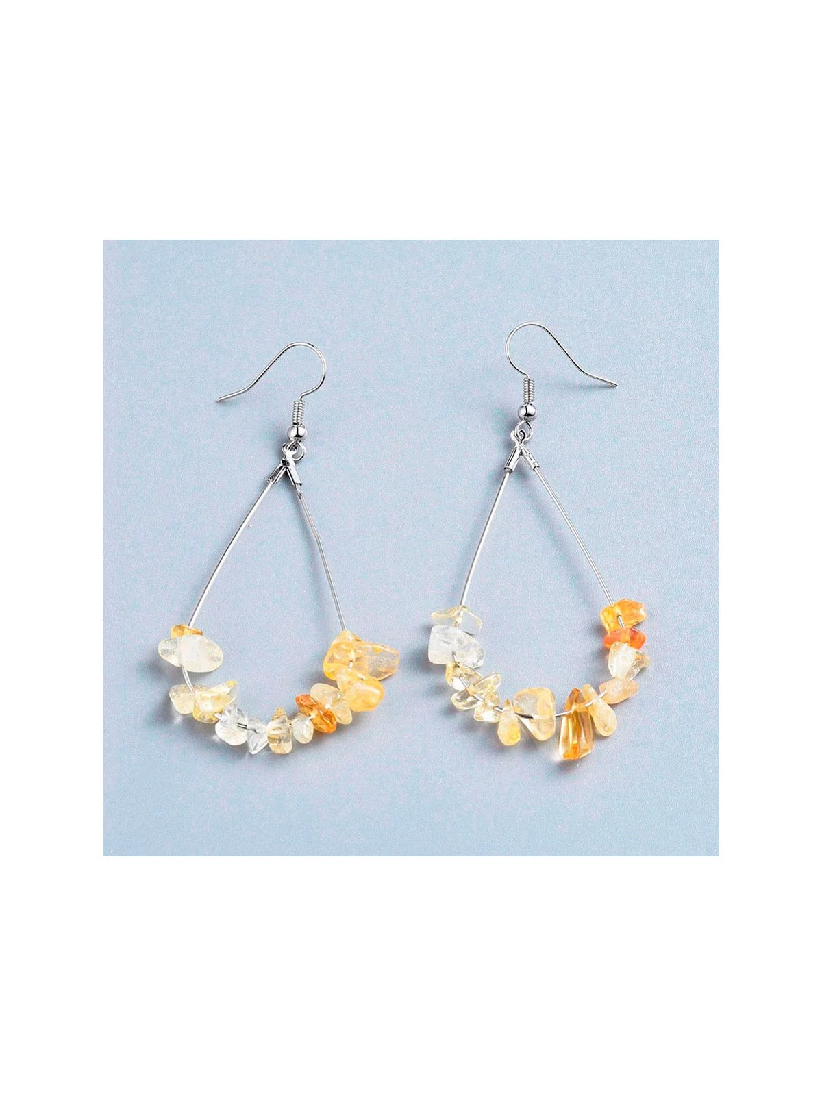 Pendientes XL Argolla con Piedras Semipreciosas