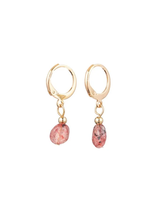 Pendientes Cuarzo Fresa