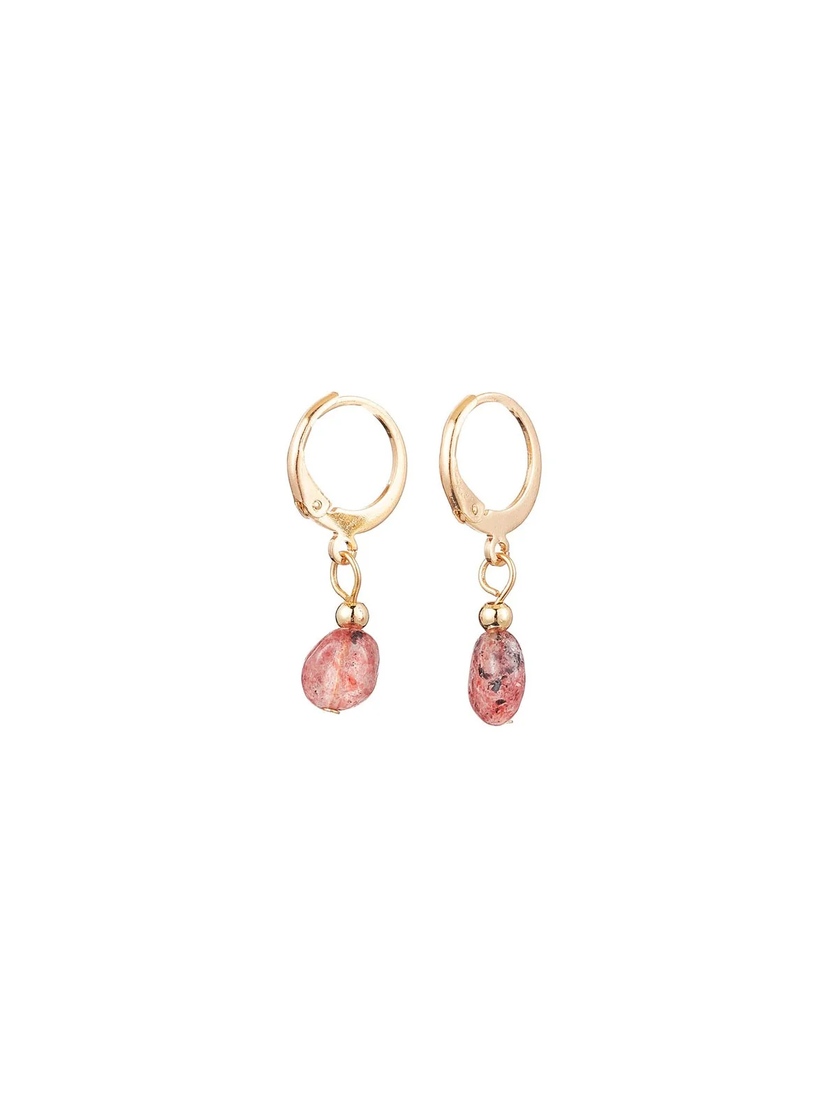 Pendientes Cuarzo Fresa