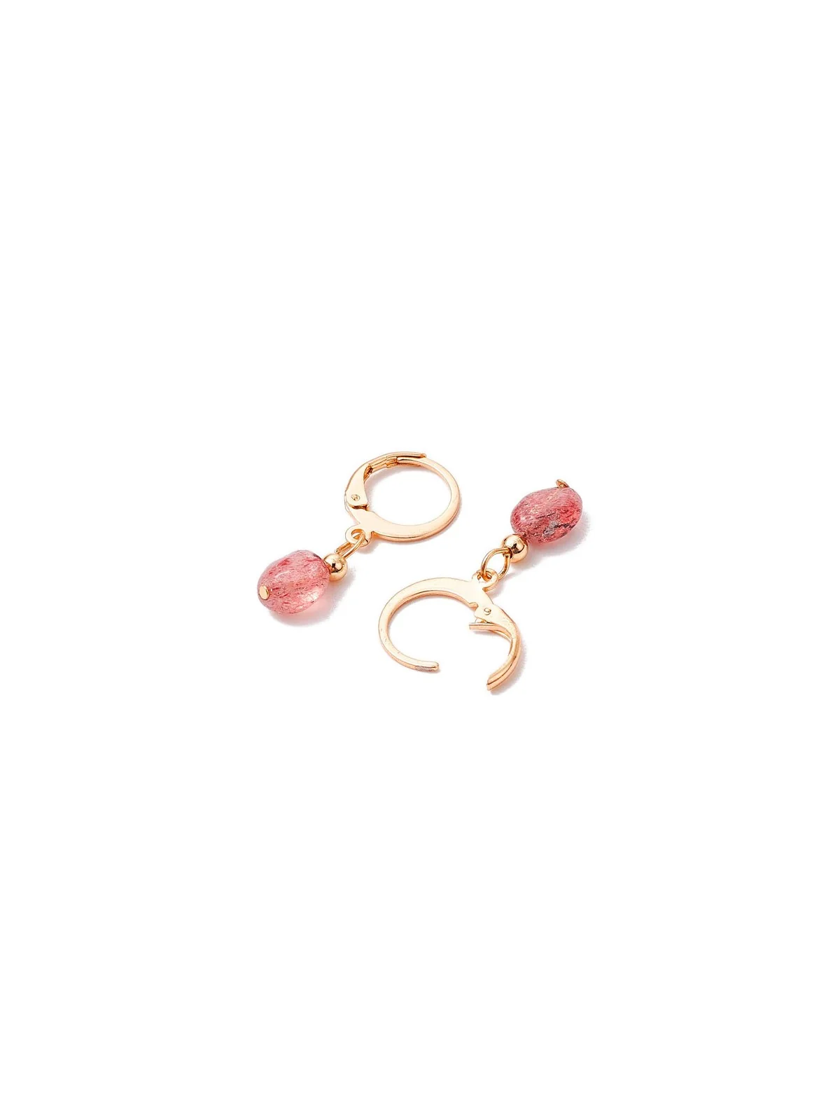 Pendientes Cuarzo Fresa