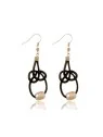 Pendientes de Cuero y Perla de Río