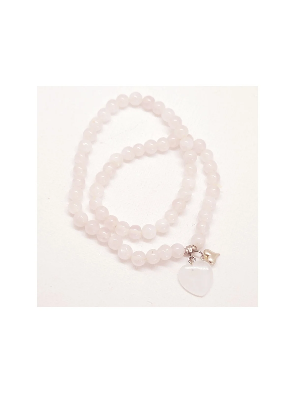 Pulsera Doble de Cuarzo Rosa