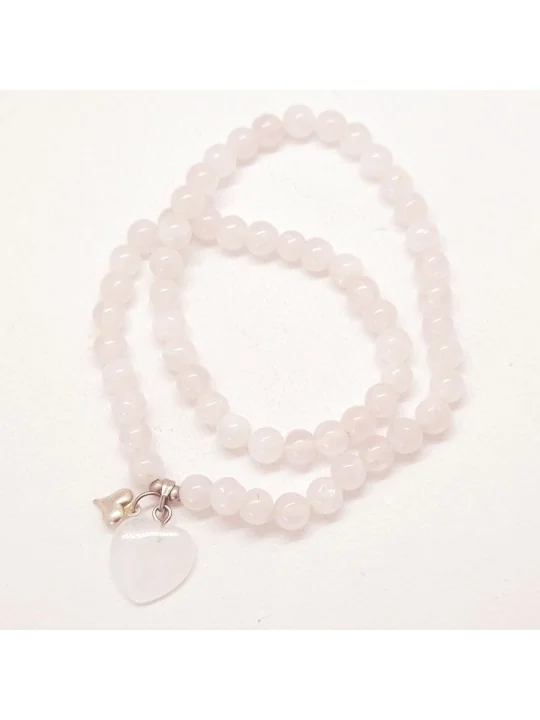 Pulsera Doble de Cuarzo Rosa
