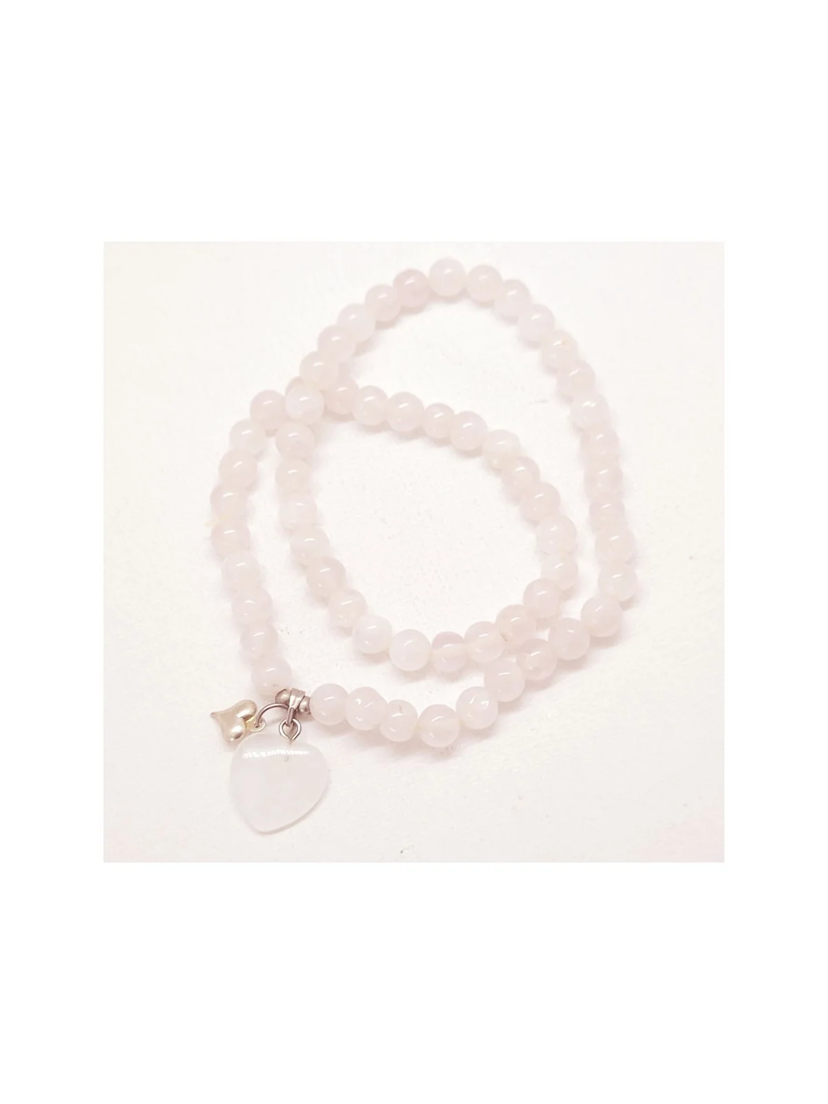 Pulsera Doble de Cuarzo Rosa