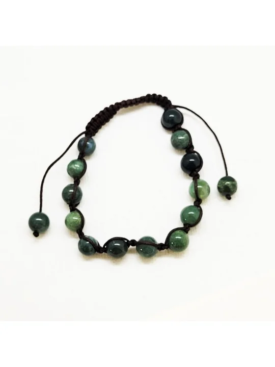 Pulsera Shambala en ágata de la India natural.