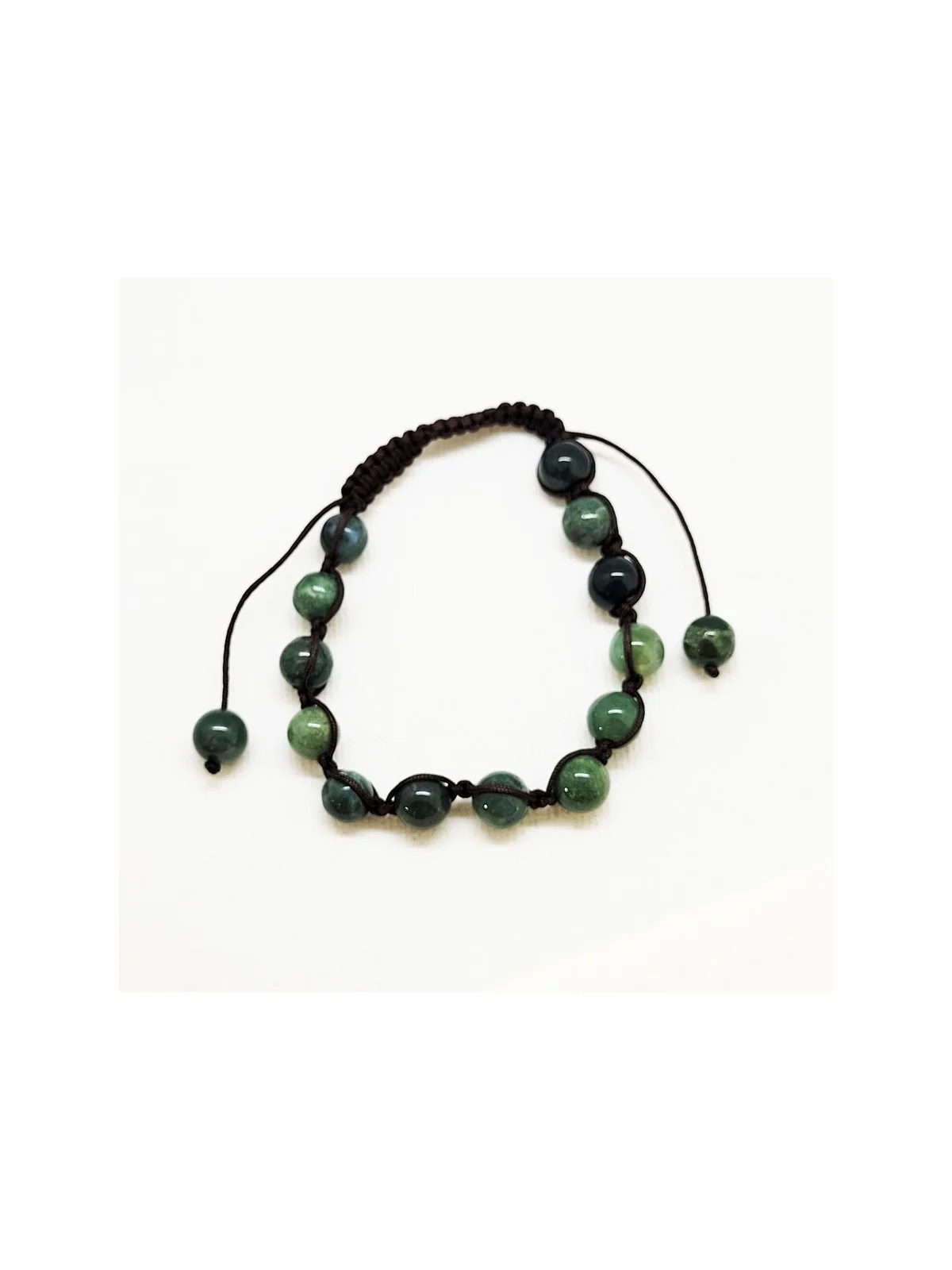 Pulsera Shambala en ágata de la India natural.